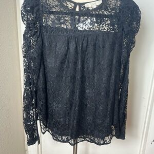 LOFT Black Lace Blouse